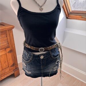 Boho Wood & Beaded Olive Green Belt 💚